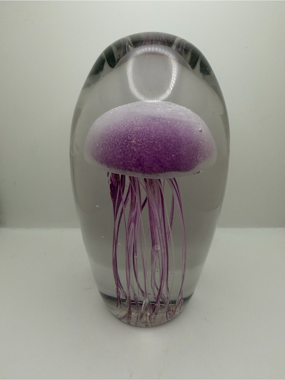 Dynasty Gallery Clear Purple Jellyfish Glass Paperweight 8463ORC